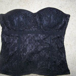 Charlotte Russe Bustier Corset Black Lace XL